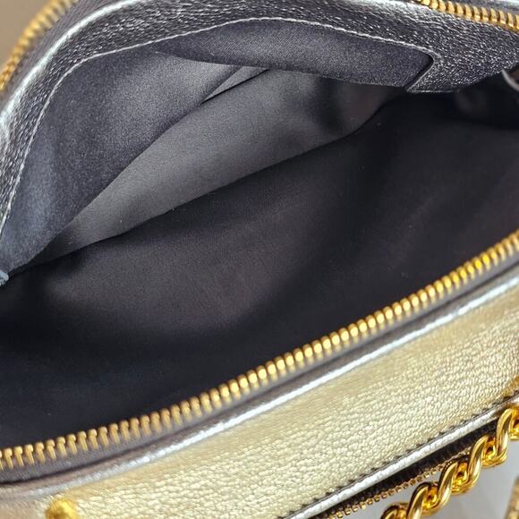 MIU MIU Metallic Silver and Gold Leather Crossbody Camera Bag Chain Strap Rare - Picture 16 of 16